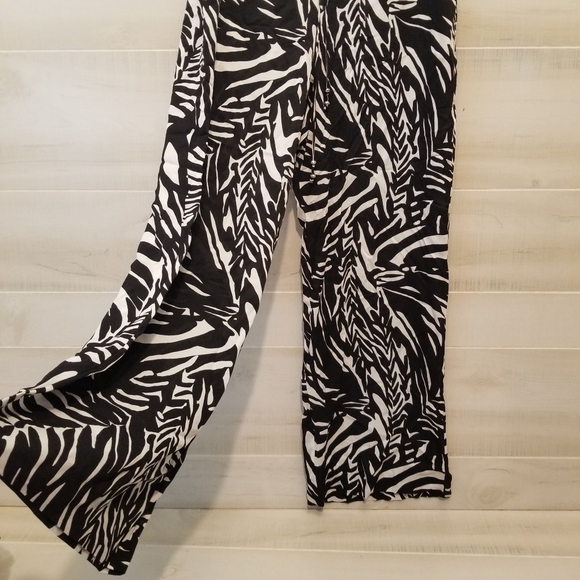 {L} St. John So Cal Zebra Animal Print Lounge Pants Swim Cover - Picture 4 of 11